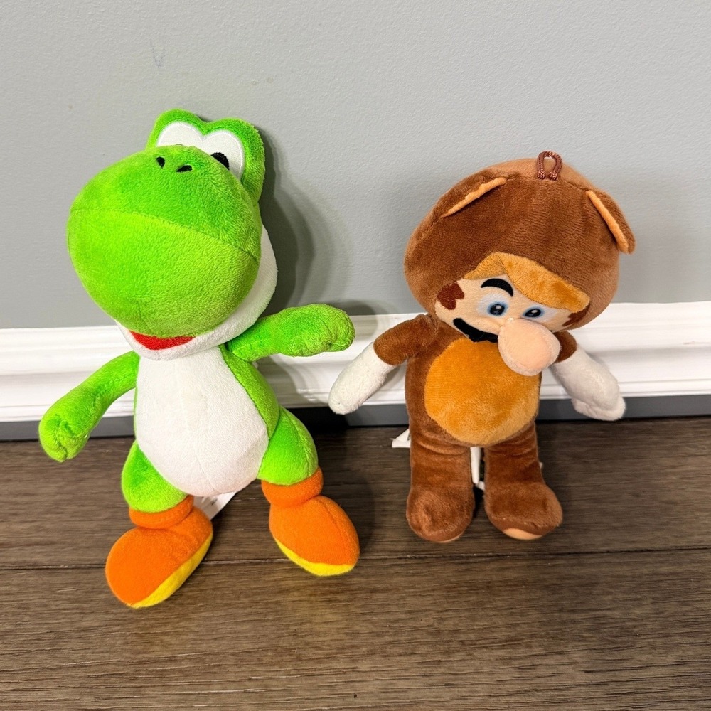 Nintendo Super Mario Bros.‎ Plush Toy Tanooki Brown Raccoon 3D Land With Yoshi